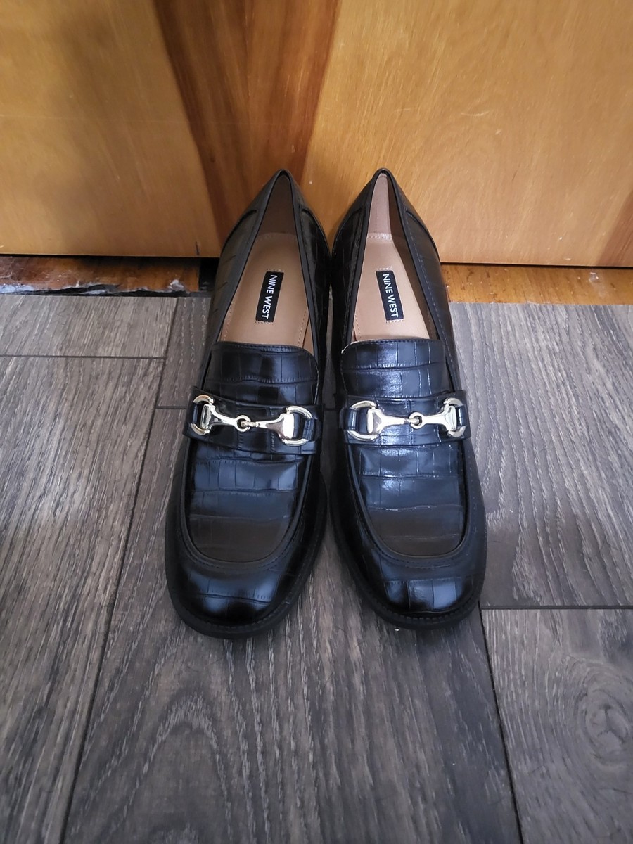 Nine West Black Leather Loafers with Horsebit Detail From Von Maur | eBay Nine West Black Leather Loafers with Horsebit Detail From Von Maur | eBay