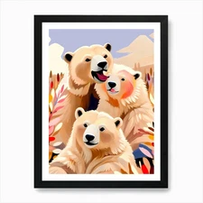 Polar Bears Art Print Framed Wall A Framed Wall Art Poster Canvas Print Picture