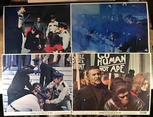Rare Vintage CONQUEST OF THE PLANET OF THE APES Photos Set of 4 Arthur P Jacobs