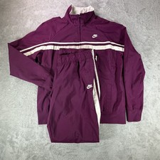 Nike Vtg Y2K Women's XL 16-18 Purple Tracksuit Windbreaker Jacket Pants Set