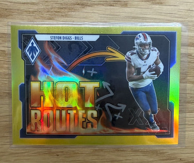 2021 Panini Phoenix Hot Routes Yellow Prizm Stefon Diggs Bills #HR-1 #'d 56/75