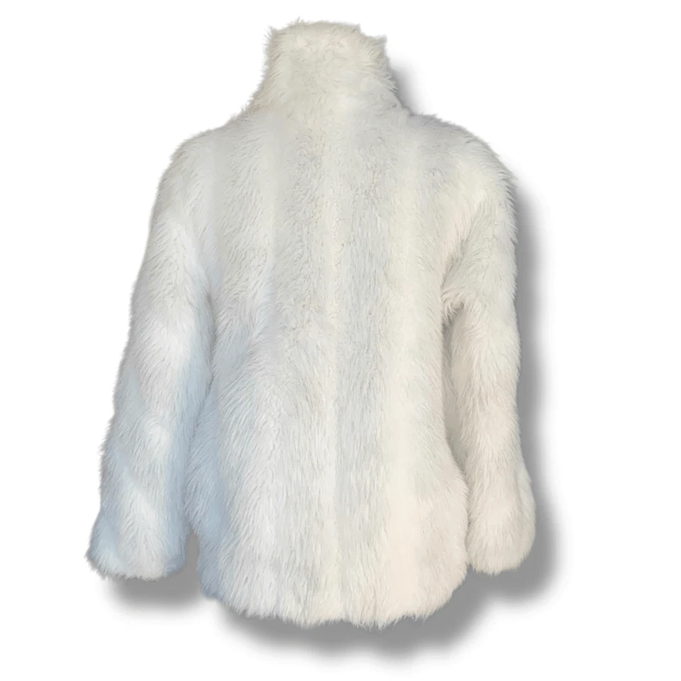 Abrigo Vintage Plata Unicornio Blanco Imitación Piel Niñas Mediano 10 12 Hecho en EE. UU. Foto 4 de 4