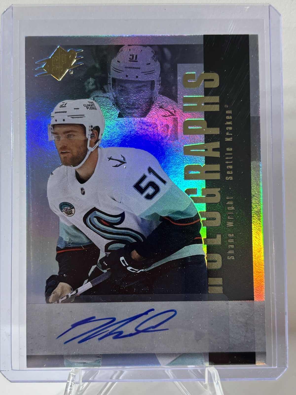 Upper Deck 2024-25 SPx Holographs Shane Wright Silver Autograph Kraken NHL