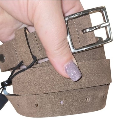 Rag & Bone New York‎ Suede Leather Skinny Belt Designer Silver Buckle Meduim New Rag & Bone New York Suede Leather Skinny Belt Designer  main image 2