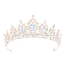 Princess Tiara and Crown for Women Wedding Tiaras for Bridal girls Gold-ab