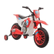 HOMCOM 12V Kids Electric Motorbike Ride-On Motorcycle w/ Training Wheels - Red