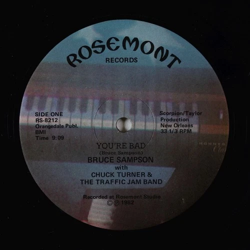Bruce Sampson & Traffic Jam Band - You're Bad 12" - Rosemont - Boogie VG++ HEAR