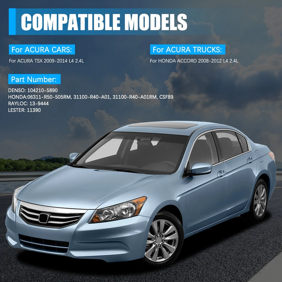 OEM Alternator 31100-R40-A01 For 2009-2014 ACURA TSX 2008-2012 HONDA ACCORD 2.4L Foto 2 de 4