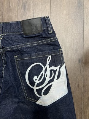 Y2K Sean John Jeans Mens 32x31 Blue Denim Straight Leg SJ Embroidered Hip Hop
