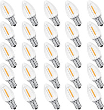 25 Pack C7 Clear 120V Waterproof Led Replacement Christmas Light Bulb