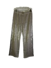 Vintage 90s St. John Marie Gray Evening Pants Santana Knit Embellished Metallic
