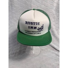 Vintage Rustic Inn Oklahoma City Restaurant Trucker Hat Green White Snapback Hat
