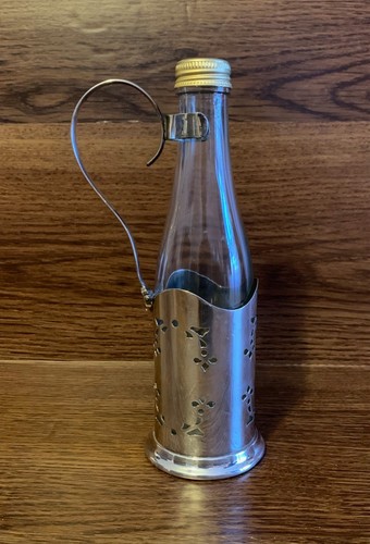 Vintage Alexander Clark Co. London Silverplated Cruet Vinaigrette Bottle 8" Tall