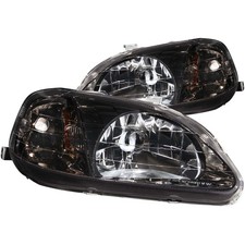 Anzo For 1999-2000 Honda Civic Crystal Headlights Gun-metal Gray Anzo For 1999-2000 Honda Civic Crystal Headlights Gun-metal Gray