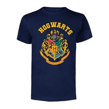 Image of Harry Potter Unisex Adult Hogwarts Crest T-ShirtS Blue  PH2269