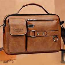 Men's Retro Messenger Bag with Waterproof Design Large Capacity Laptop Briefcase