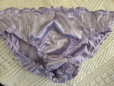 Large XL Buttery Ultra Soft Silky Second Skin SATIN Ruffle Bikini Panty NWOT