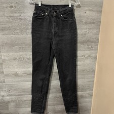 Vintage Levis Jeans Womens 5 Black 512 Slim Fit Straight Leg Denim 26x29