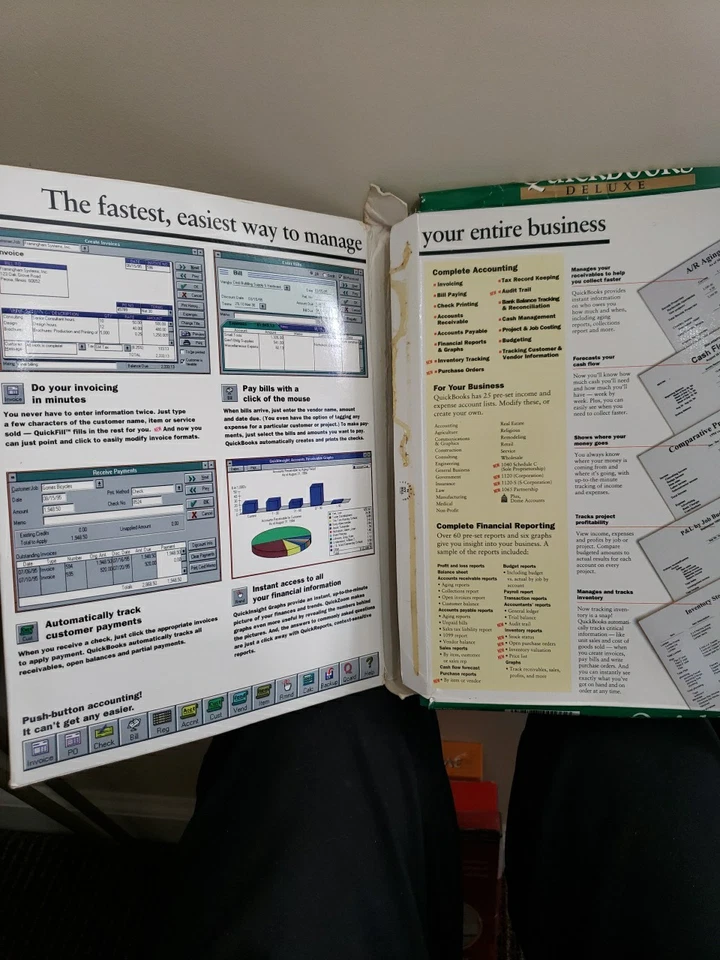 New Vintage Intuit QuickBooks Deluxe CD ROM Version With QuickBooks Plus LOOK! - Image 2 of 4