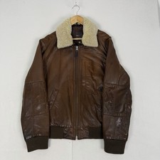 Nigel Cabourn Lederjacke B3 Flight Pilot Bomber Full Zip Shearling Fleece XL