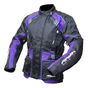Armr Moto Kiso 2 Ladies Waterproof Textile Motorcycle Jacket Black Plum Purple