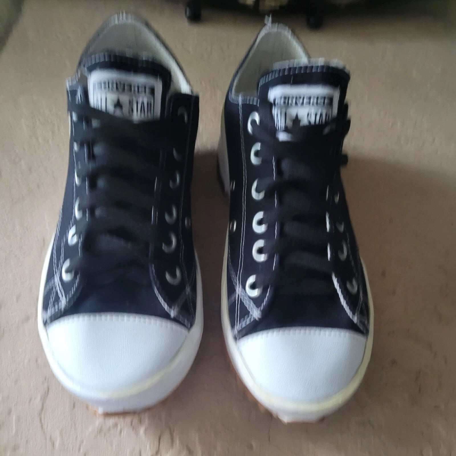 Sneakers basse da donna taglia 8 5 Converse Chuck Taylor in tela nere plateau