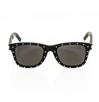 VINTAGE YSL SL51 029 Black Metal Strass Stud Classic Sunglasses Unisex 50-22-140 Saint Laurent Classic SL 51 Black 029 Sunglasses for Men, Women main image 2