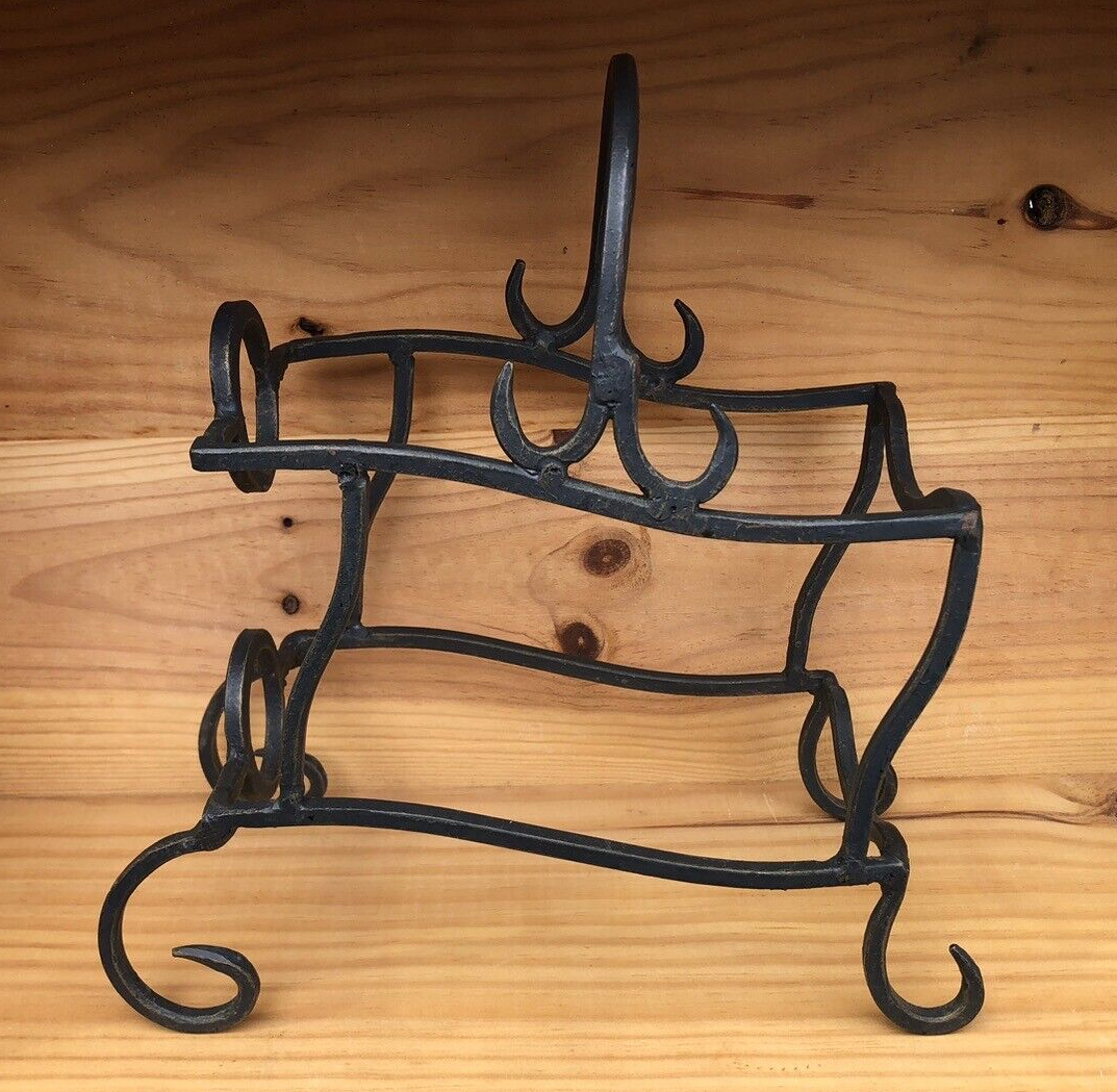 Free Standing Wrought Iron 2 Bottle Wine Rack Metal Scroll Storage ...