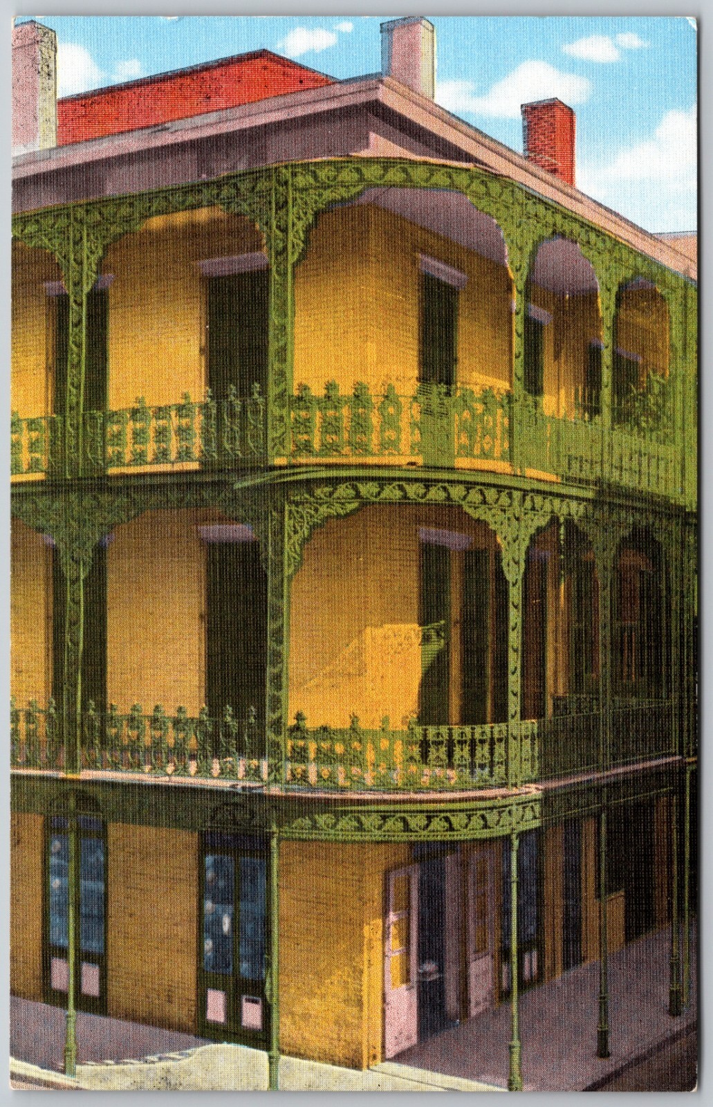 Lace Grillwork Corner St Peter and Royal New Orleans Louisiana - Postcard 4700
