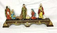 Transpac Nativity Scene Hand painted Resin 
