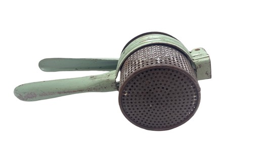 Vintage Potato Ricer Light Green Handle Antique Kitchen Potato Masher-Pre Owned - Picture 5 of 8