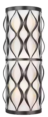 Harden 8 in. Matte Black 3-Light Wall Sconce with White Shade - Picture 1 of 1