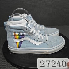 Vans SK8-Hi Rear Zip Shoes Girls Sz 2.5 Blue ...