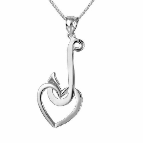 Collier Cœur De Poisson En Argent 925 Plaqué Or - Longueur 18 Pouces, Diamant, Neuf
