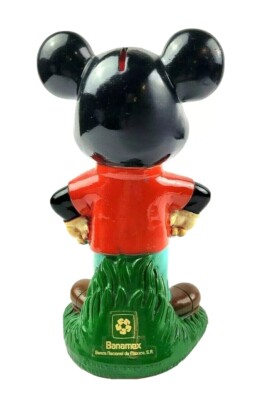 Vintage Disney Mickey Mouse Banamex Plastic Coin Bank 9