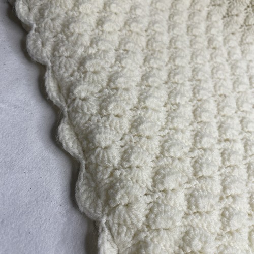 Baby Blanket Cream Vintage color 32" x 30" No Tag