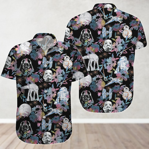 Star Wars Floral Button Shirt Disney Movie Tropical Hawaiian Shirt
