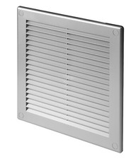 Silver Air Vent Grille 300mm x 300mm with Fly Screen 12" x 12" Ventilation Cover