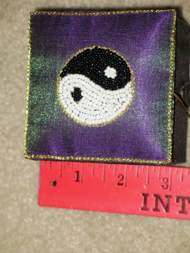 Feng Shui Laughing Buddha 5pc mini set purple Soft satin box w/ beaded Yin Yang - Picture 11 of 11