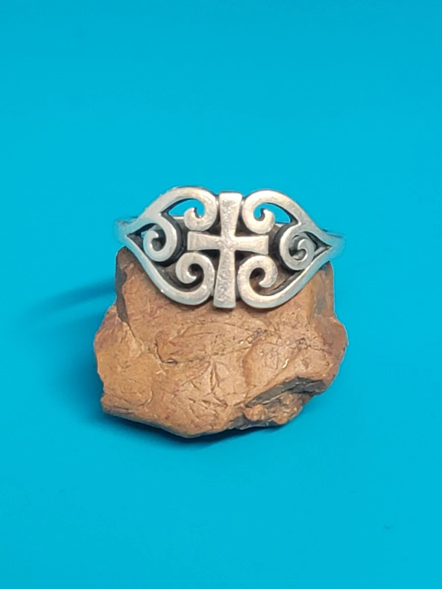 James Avery Scroll Cross Ring size 9 sterling Silver 925