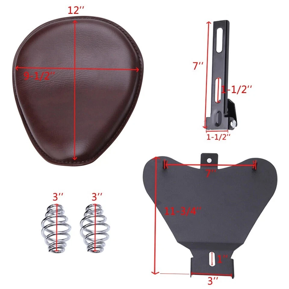 Asiento Bobber Solo 3" muelle + base sillín para Yamaha V-Star 250 650 950 1100 1300 Foto 3 de 4