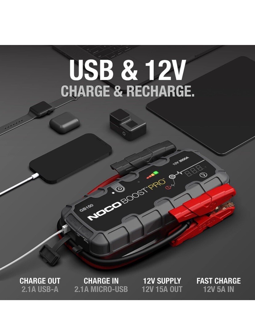 NOCO Boost Pro GB150 3000A 12V Car Battery Jump Starter Box / Portable