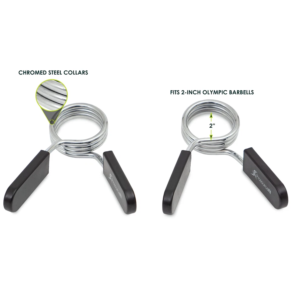 Olympic Barbell Spring Clip Collar 2-inch Pair with Easy-Grip Handles for Wei... - Image 2 of 4