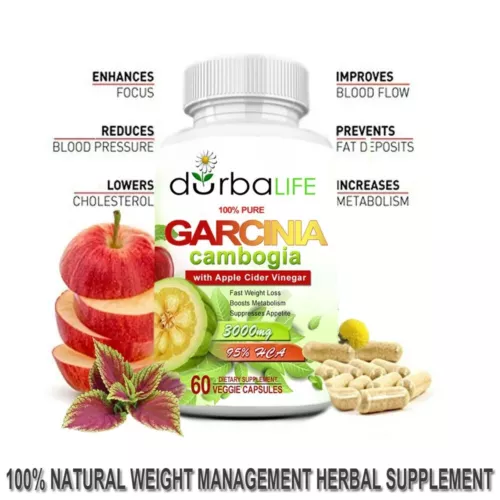Garcinia Cambogia 95% HCA + Apple Cider Vinegar 3000mg Suppress Appetite