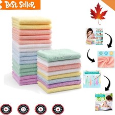 Soft Coral Fleece Baby Washcloths - Extra Absorbent  Gentle on Sensitive Skin