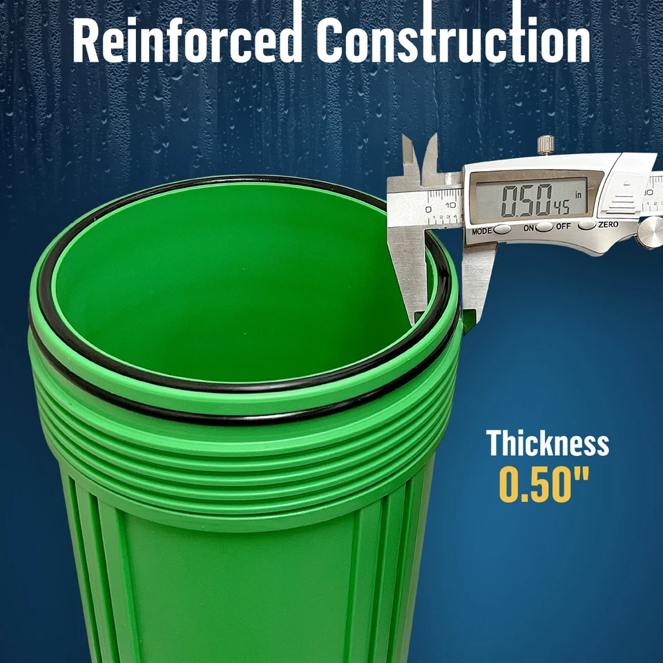 2 Green High Capacity 20x4.5” Whole House Filter Purifier Systems 1” Brass Port - Image 4 of 4