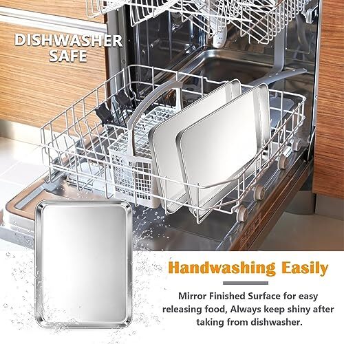 2 Pack 12.5 Inch Toaster Oven Baking Pan Stainless Steel Cooking Tray for Baking - Picture 3 of 7