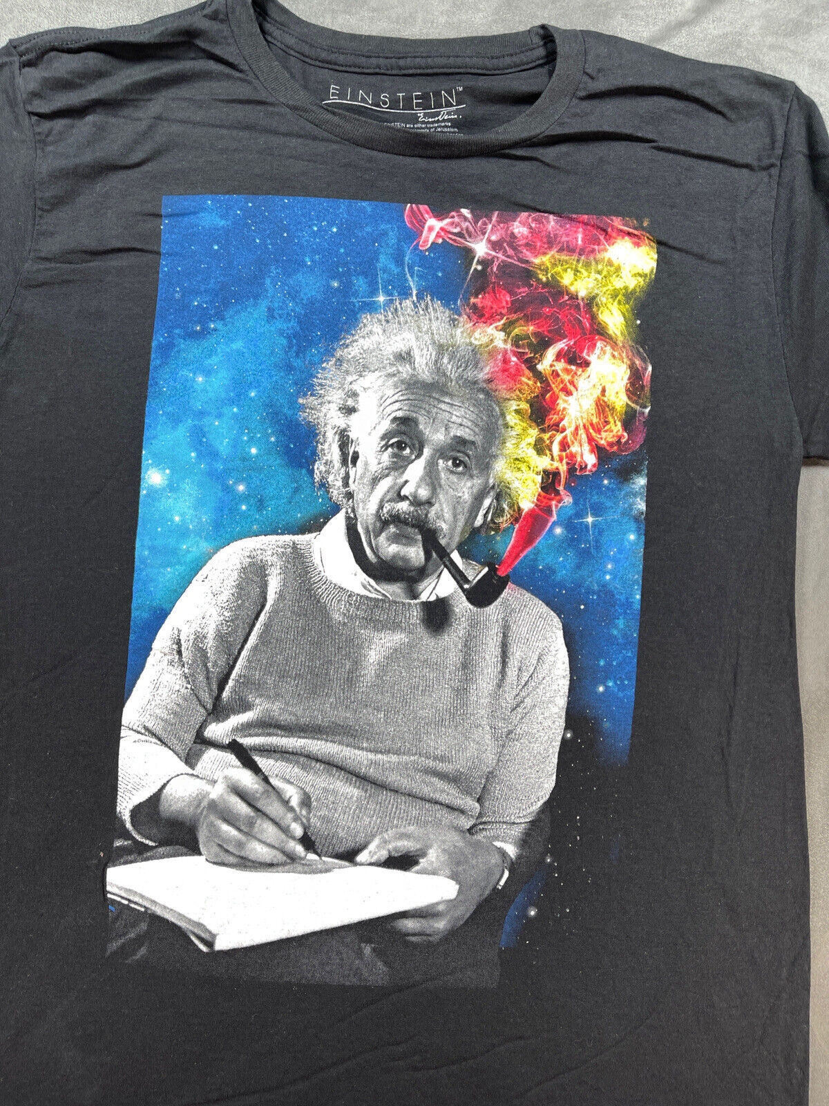 Black Albert Einstein M-L Shirt Pipe Smoking Math… - image 3