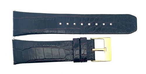 Kenneth Cole Men's 24mm Dark Brown Leather Watch Band Strap Gold Buckle - Picture 2 of 3