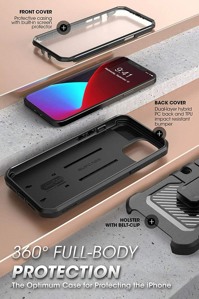 SUPCASE Para iPhone 12 Serie 11/SE2/XR/xs Max Soporte Estuche Cubierta Pantalla Foto 3 de 4